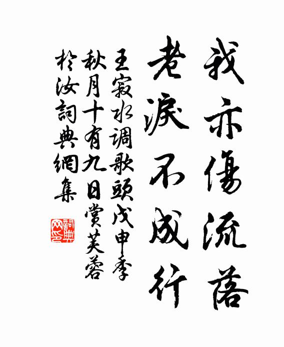 王寂我亦伤流落，老泪不成行书法作品欣赏