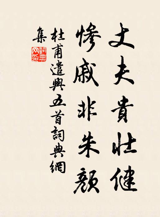 杜甫丈夫贵壮健，惨戚非朱颜书法作品欣赏