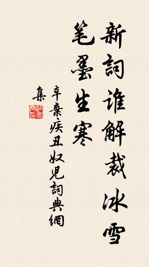 辛弃疾新词谁解裁冰雪，笔墨生寒书法作品欣赏