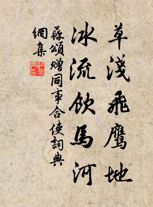 苏颂草浅飞鹰地，冰流饮马河书法作品欣赏