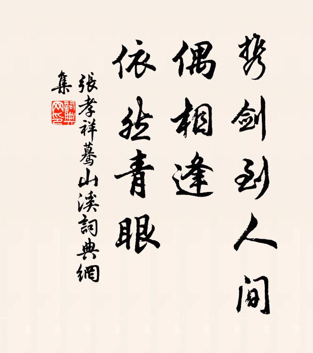 张孝祥携剑到人间，偶相逢、依然青眼书法作品欣赏