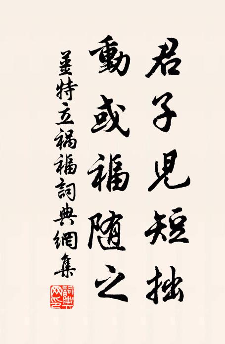 姜特立君子儿短拙，动或福随之书法作品欣赏
