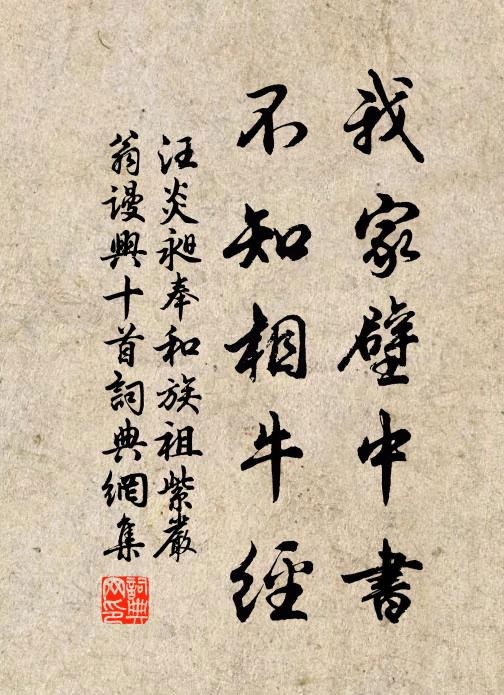 汪炎昶我家壁中书，不知相牛经书法作品欣赏