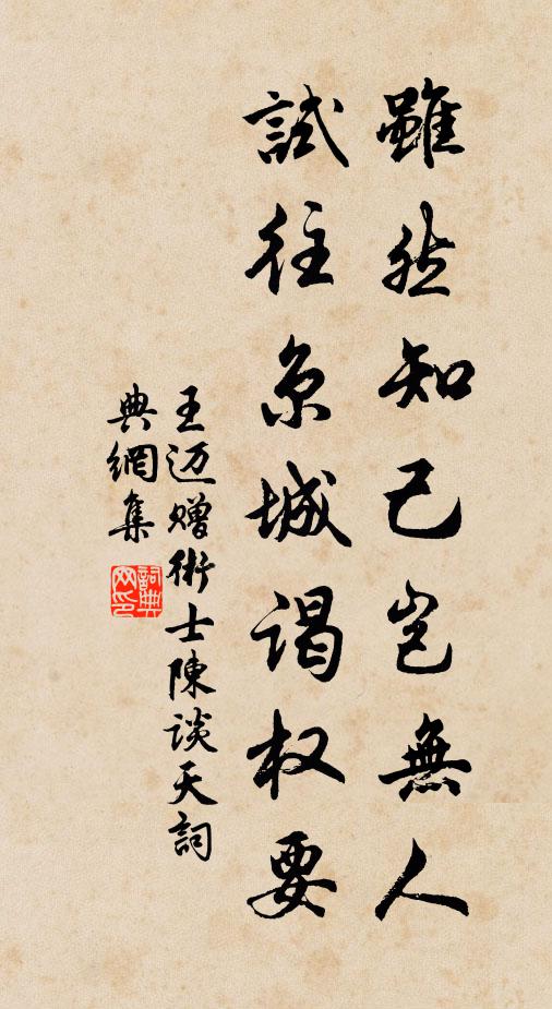 王迈虽然知己岂无人，试往京城谒权要书法作品欣赏