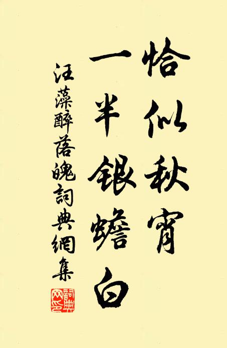汪藻恰似秋宵，一半银蟾白书法作品欣赏