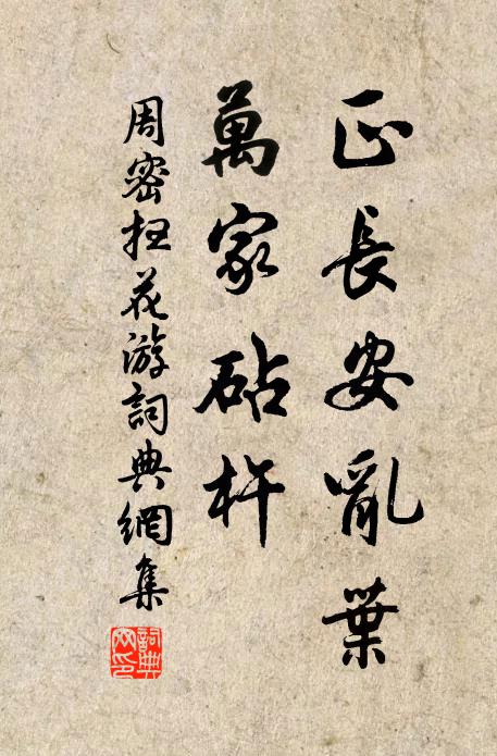 周密正长安乱叶，万家砧杵书法作品欣赏