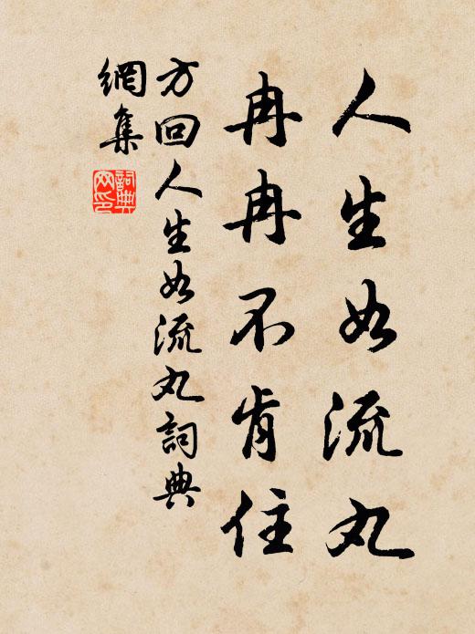 方回人生如流丸，冉冉不肯住书法作品欣赏