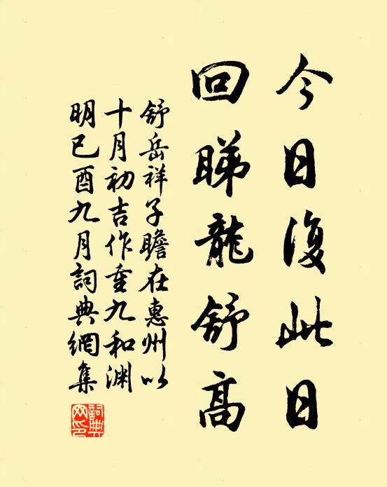舒岳祥今日复此日，回睇龙舒高书法作品欣赏
