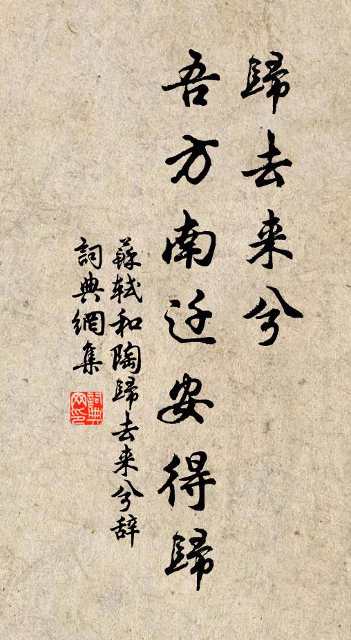 苏轼归去来兮,吾方南迁安得归书法作品欣赏