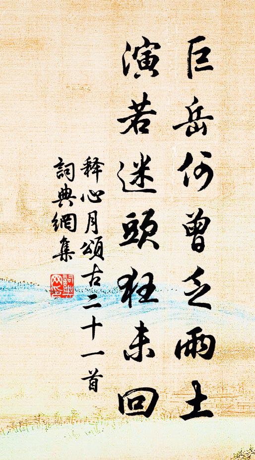 释心月巨岳何曾乏雨土，演若迷头狂未回书法作品欣赏