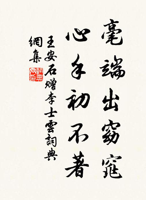 王安石毫端出窈窕，心手初不著书法作品欣赏