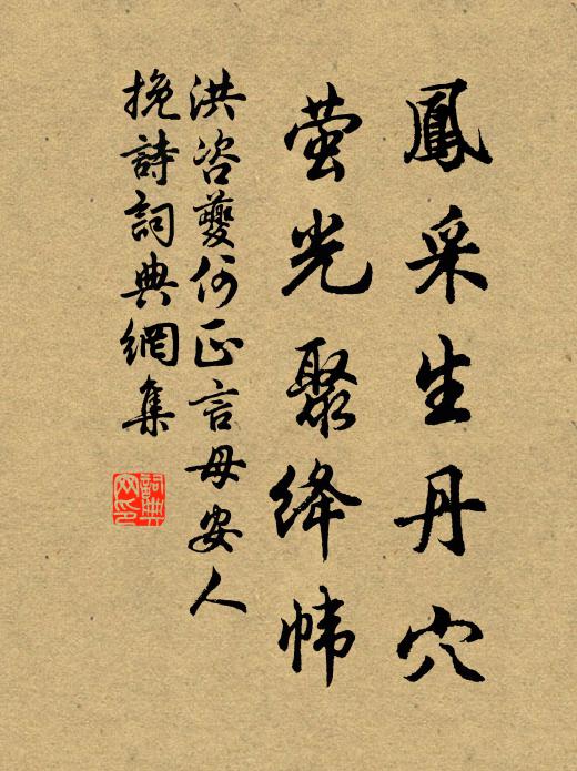 洪咨夔凤采生丹穴，萤光聚绛帏书法作品欣赏