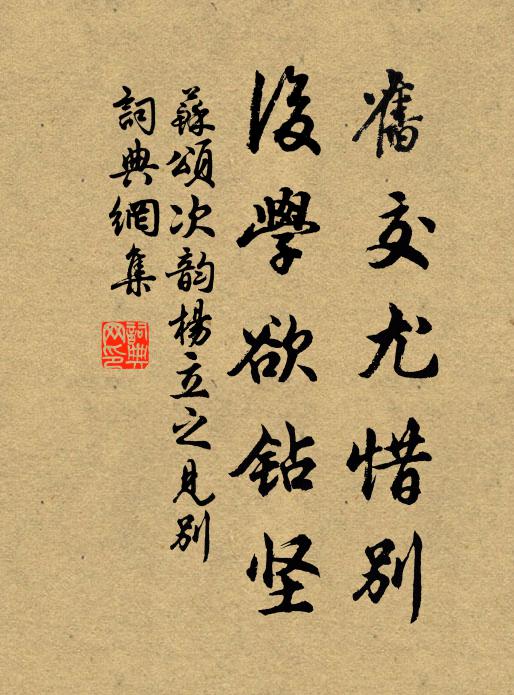 苏颂旧交尤惜别，后学欲钻坚书法作品欣赏