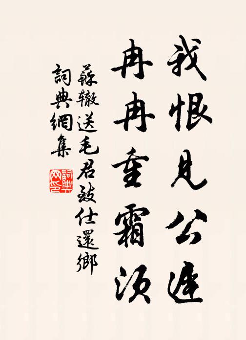 苏辙我恨见公迟，冉冉重霜须书法作品欣赏