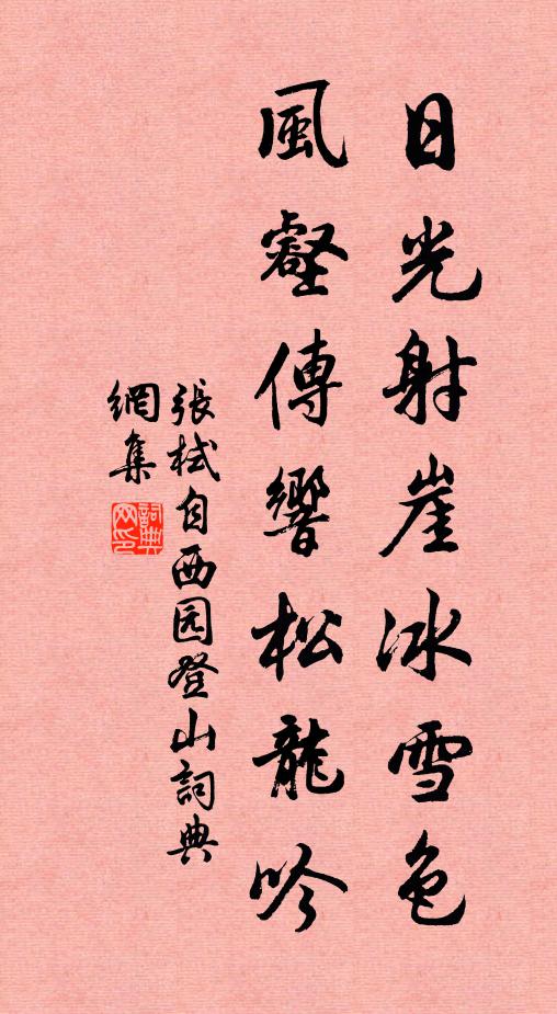 张栻日光射崖冰雪色，风壑传响松龙吟书法作品欣赏