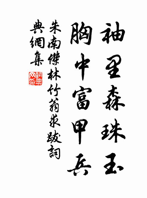 朱南杰袖里森珠玉，胸中富甲兵书法作品欣赏