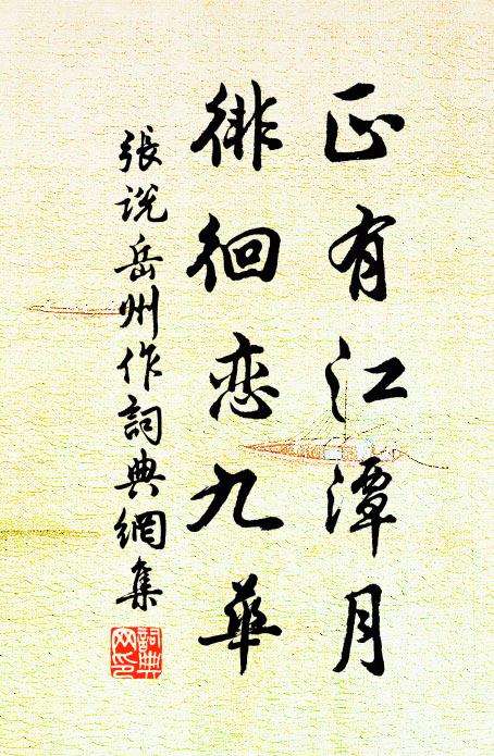 张说正有江潭月，徘徊恋九华书法作品欣赏