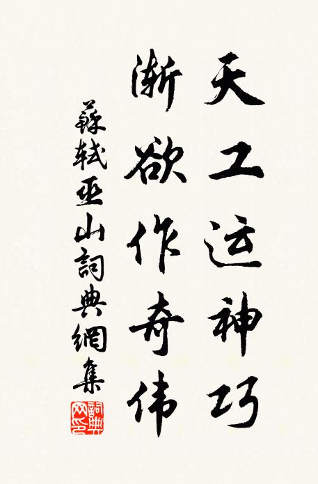 苏轼天工运神巧,渐欲作奇伟书法作品欣赏
