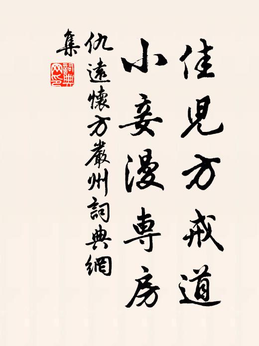 仇远佳儿方戒道，小妾漫专房书法作品欣赏