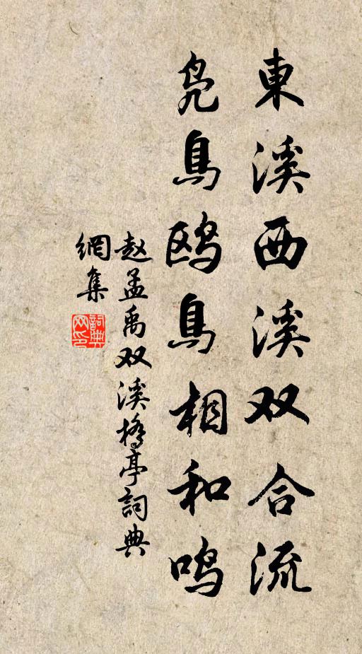 赵孟禹东溪西溪双合流，凫鸟鸥鸟相和鸣书法作品欣赏