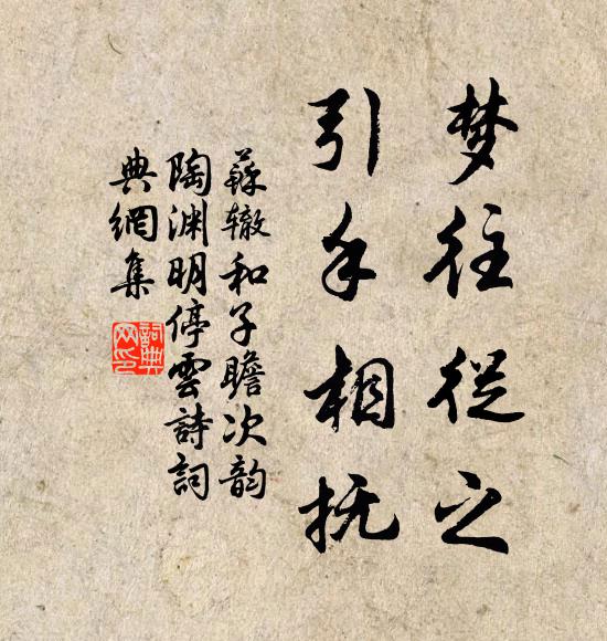 苏辙梦往从之，引手相抚书法作品欣赏