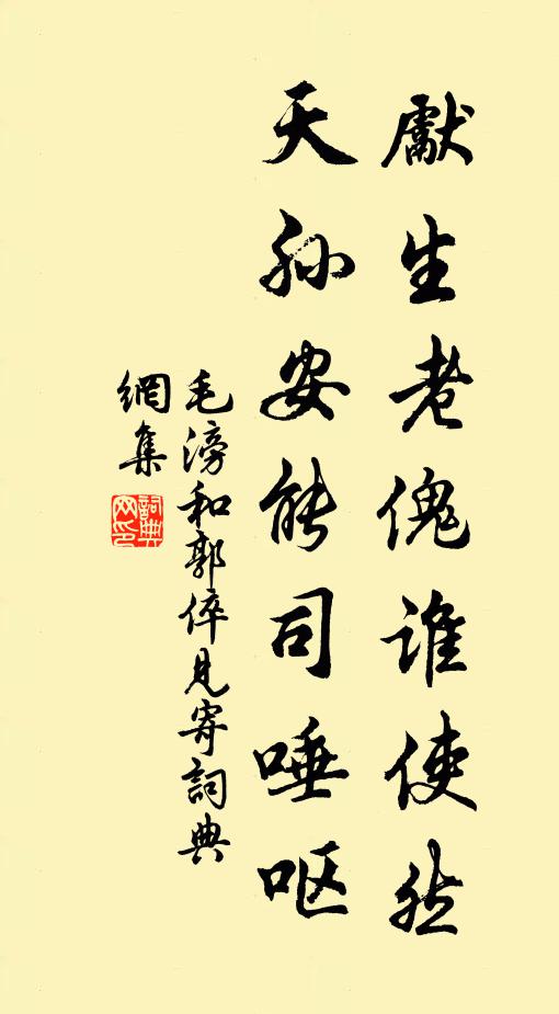 毛滂先生老傀谁使然，天孙安能司唾呕书法作品欣赏