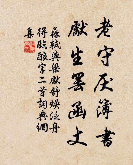 苏轼老守厌簿书，先生罢函丈书法作品欣赏