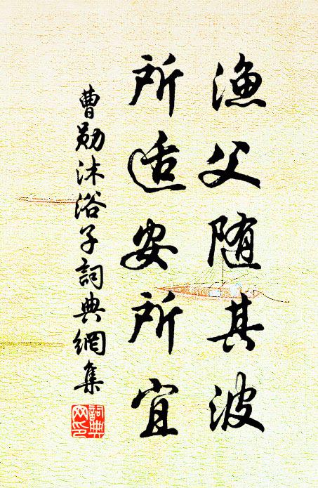 曹勋渔父随其波，所适安所宜书法作品欣赏