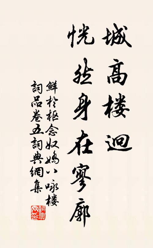 鲜于枢城高楼迥，恍然身在寥廓书法作品欣赏