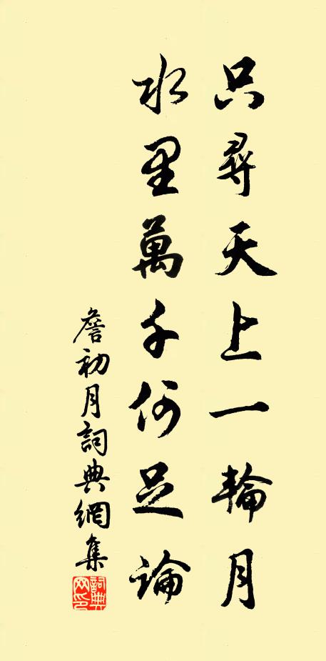 詹初只寻天上一轮月，水里万千何足论书法作品欣赏