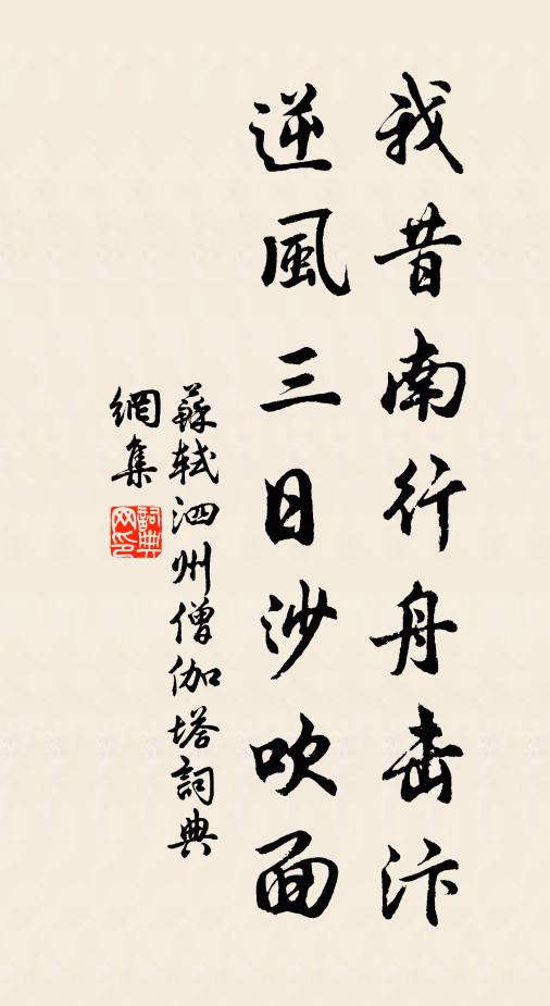 苏轼我昔南行舟击汴，逆风三日沙吹面书法作品欣赏