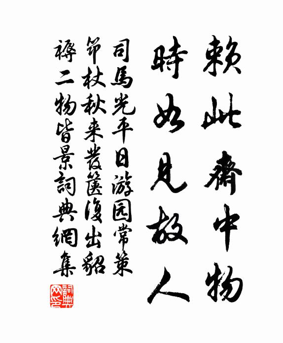 司马光赖此斋中物，时如见故人书法作品欣赏