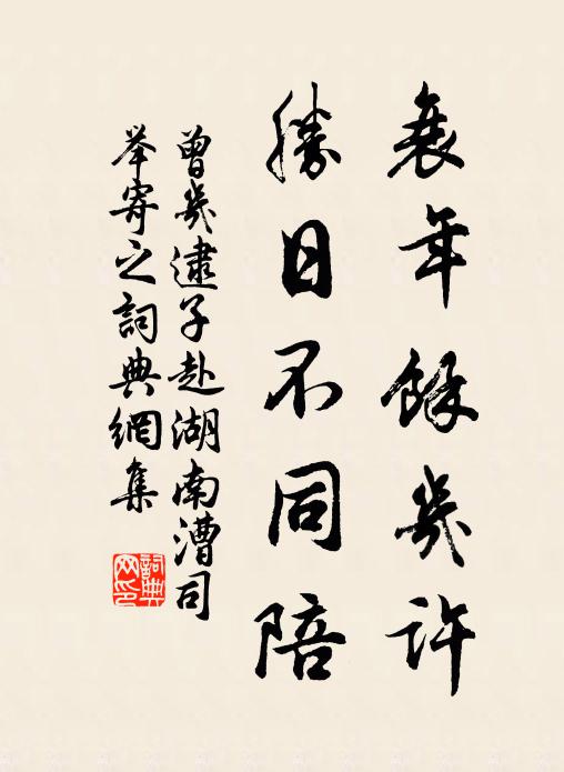 曾几衰年馀几许，胜日不同陪书法作品欣赏
