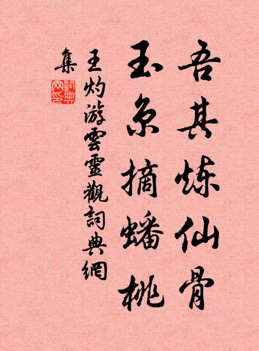 王灼吾其炼仙骨，玉京摘蟠桃书法作品欣赏