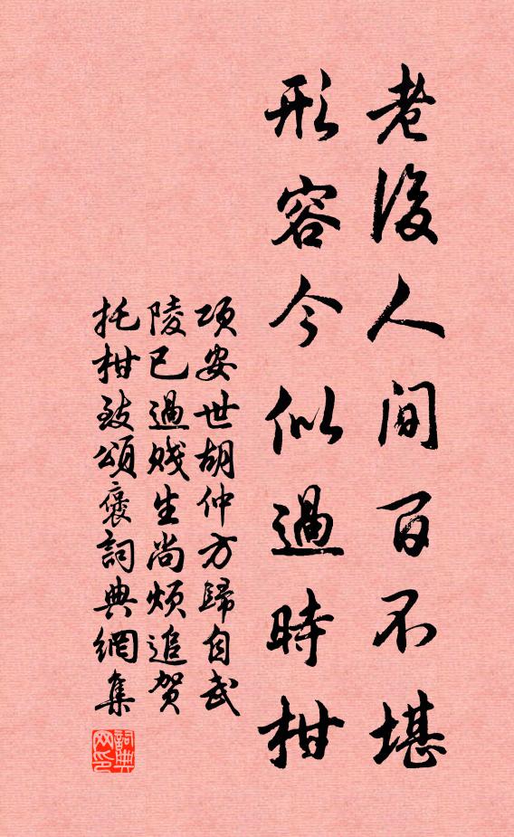 项安世老后人间百不堪，形容今似过时柑书法作品欣赏