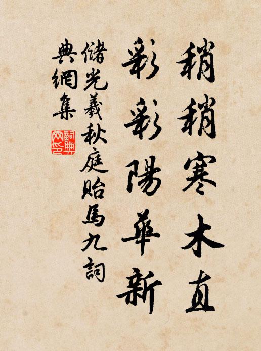 储光羲稍稍寒木直，彩彩阳华新书法作品欣赏