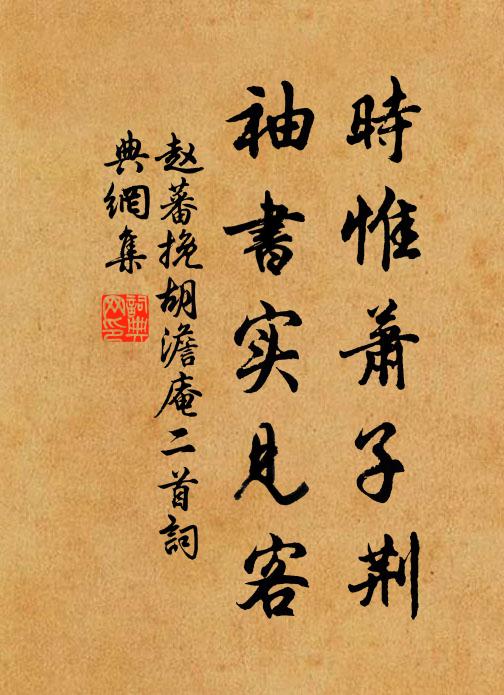 赵蕃时惟萧子荆，袖书实见客书法作品欣赏