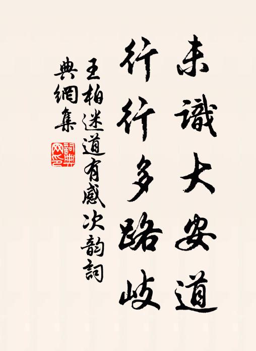 王柏未识大安道，行行多路岐书法作品欣赏