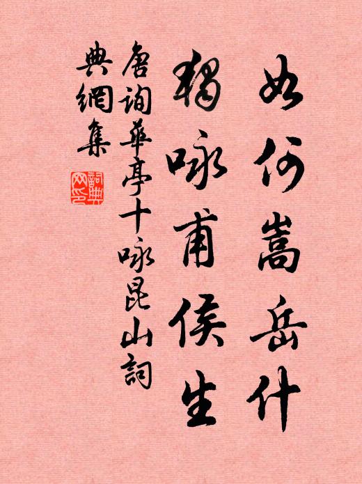 唐询如何嵩岳什，独咏甫侯生书法作品欣赏