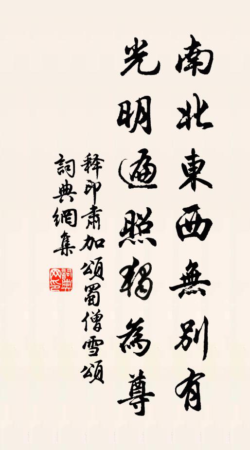 释印肃南北东西无别有，光明遍照独为尊书法作品欣赏
