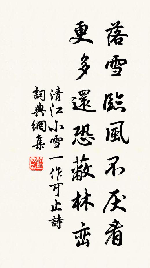 清江落雪临风不厌看，更多还恐蔽林峦书法作品欣赏