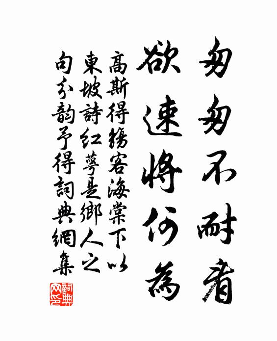 高斯得匆匆不耐看，欲速将何为书法作品欣赏