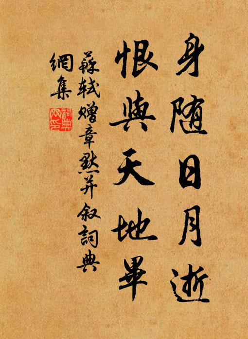 苏轼身随日月逝，恨与天地毕书法作品欣赏