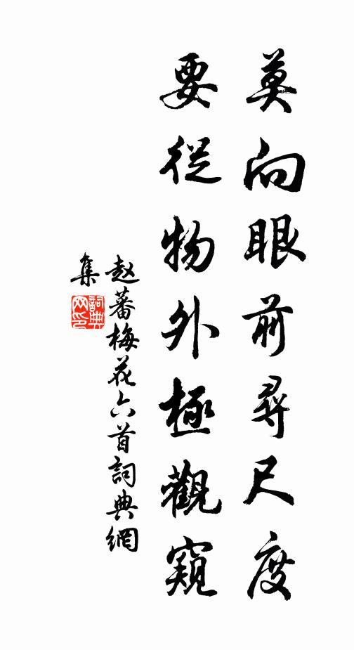 赵蕃莫向眼前寻尺度，要从物外极观窥书法作品欣赏