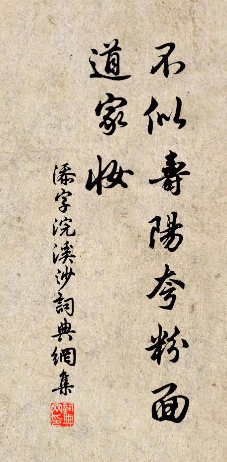佚名不似寿阳夸粉面，道家妆书法作品欣赏