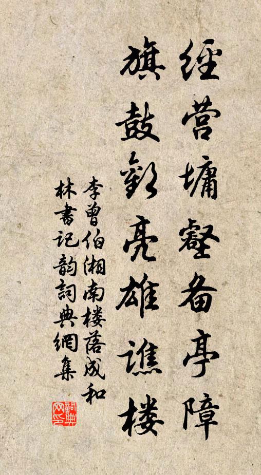 李曾伯经营墉壑备亭障，旗鼓欢亮雄谯楼书法作品欣赏