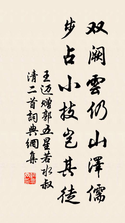 王迈双阙云仍山泽儒，步占小技岂其徒书法作品欣赏