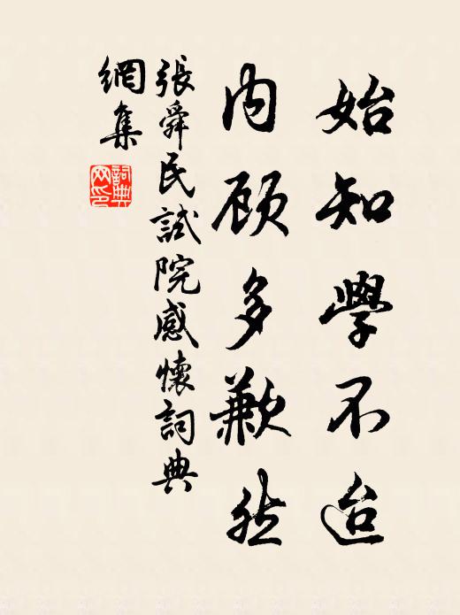 张舜民始知学不迨，内顾多歉然书法作品欣赏