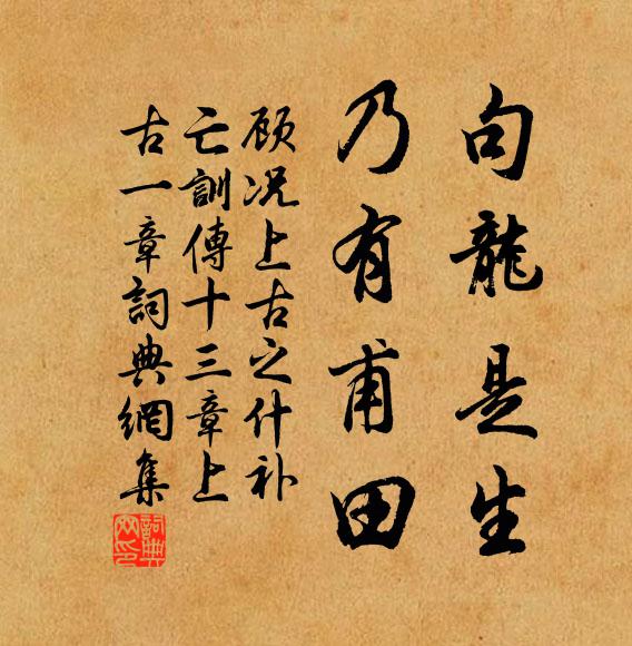 顾况句龙是生，乃有甫田书法作品欣赏