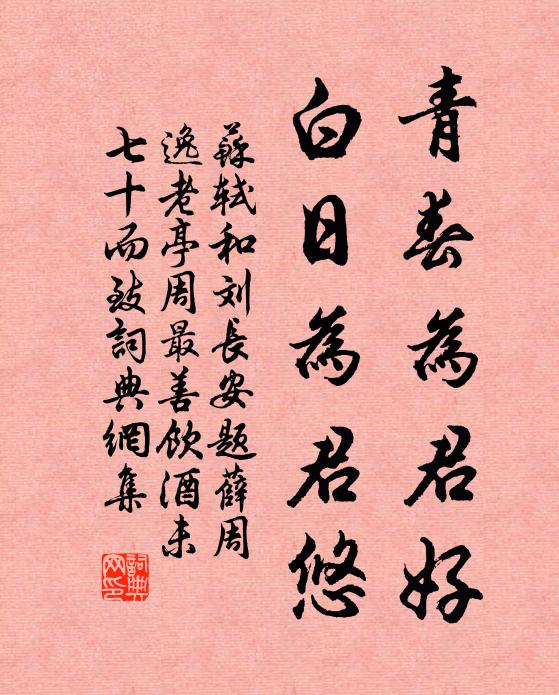 苏轼青春为君好，白日为君悠书法作品欣赏
